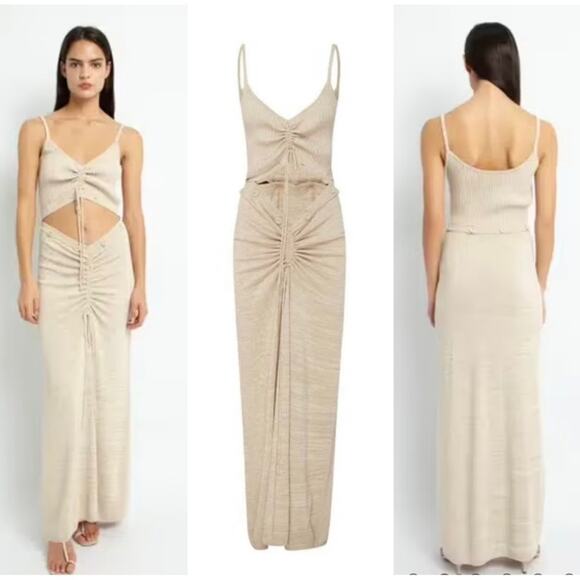 Christopher Esber Ruched Disconnect Cami Maxi Dress SZ L $700 - Picture 3 of 9